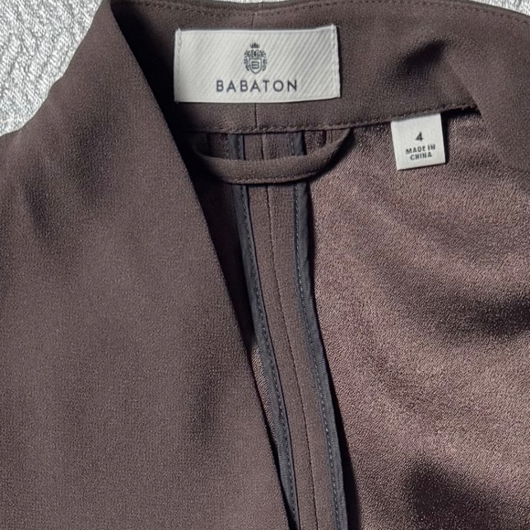 Babaton Power Waist Blazer Open-front Crepe Rich Mocha Brown Size 4 - Picture 6 of 12